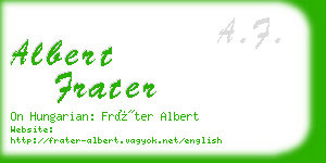 albert frater business card